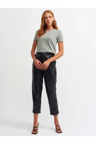 3471 Bisiklet Yaka Basic T-shirt-çağla - Çağla - DILVIN (1)
