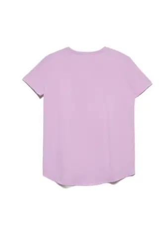 3471 Crew Neck Basic T-shirt-Pale lilac-pale lilac - 2