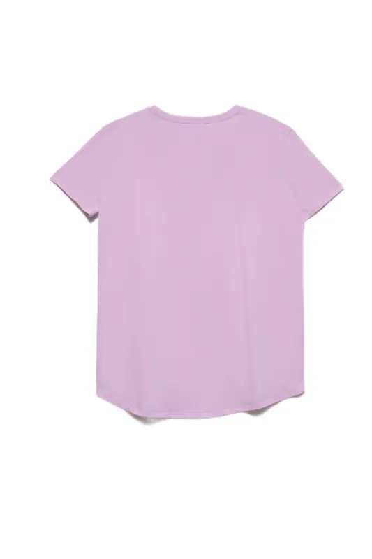 3471 Crew Neck Basic T-shirt-Pale lilac-pale lilac - 2