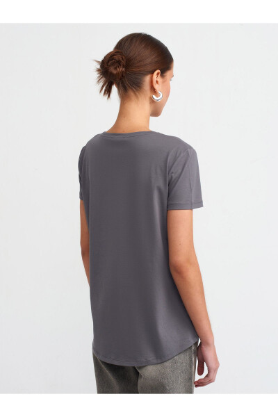 3471 Crew Neck Basic T-Shirt - Smoke - DILVIN (1)