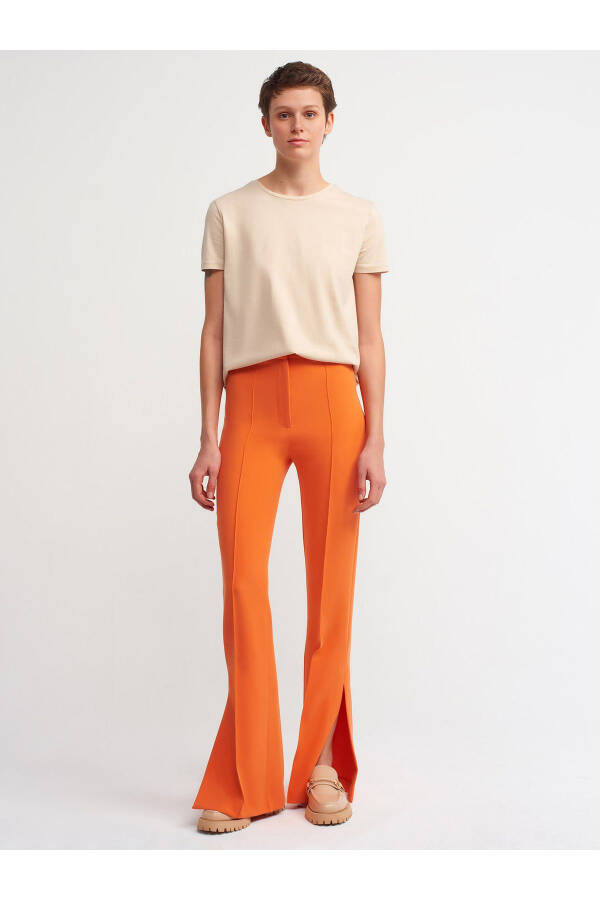 3471 Dumaloq Yoqa Asos T-shirt - Bej - 14