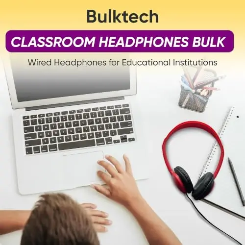 40 Pack Bulk Wired On-Ear Leather Headphones with 3.5mm Connector, Multi - BULKTECH (1)