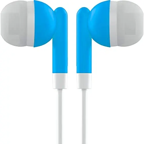 Maeline Bulk Earbuds with 3.5 mm Headphone Plug - 100 Pack - Blue - 2