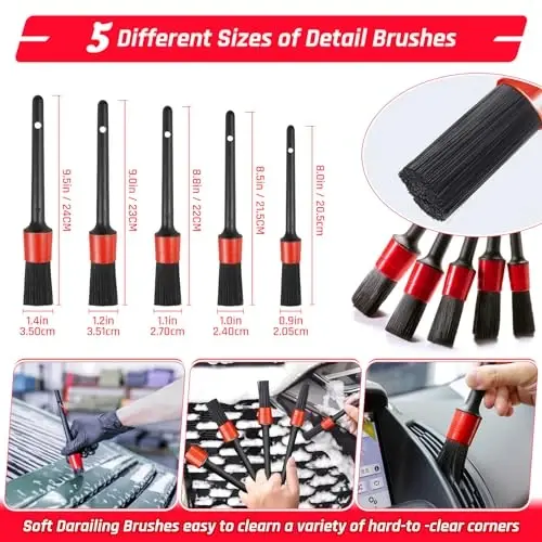 43PCS Car Detailing Kit Interior Cleaner, Auto Detailing Kit, Car Vacuum Car Interior Detailing Kit, Car Wash Kit with Bucket Detailing Brush Set Car Accessories for Motorcycle, Cars, Bikes, Wheels - 2