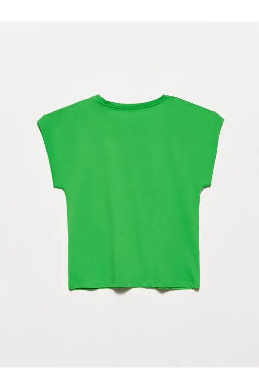 Bisiklet Yaka Açık Yeşil T-shirt - Açık Yeşil - 4