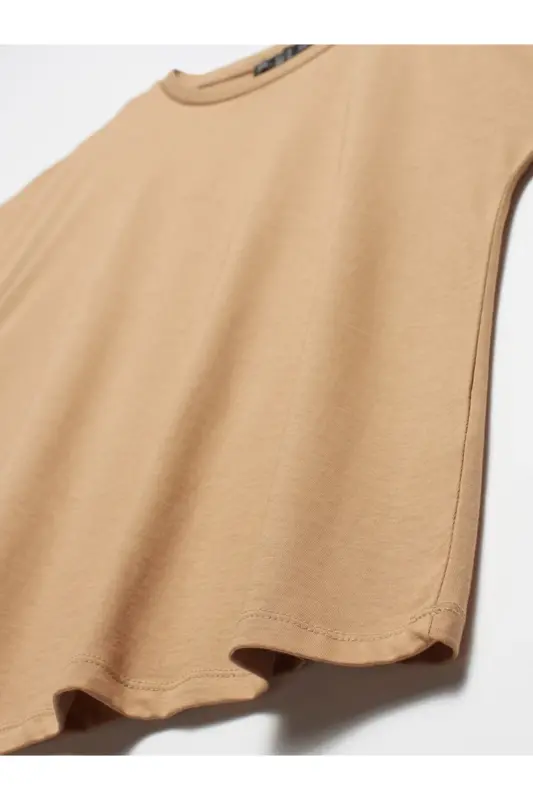3504 Bisiklet Yaka T-shirt-koyu Camel-Koyu Camel - 3