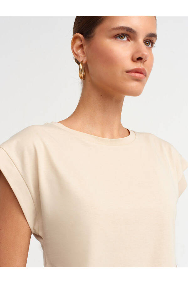 3504 Crew Neck Cotton T-shirt - Light Beige - 16