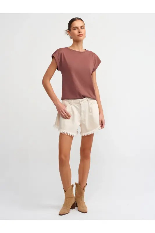 3504 Cycling Collar T-shirt - Brown - 4