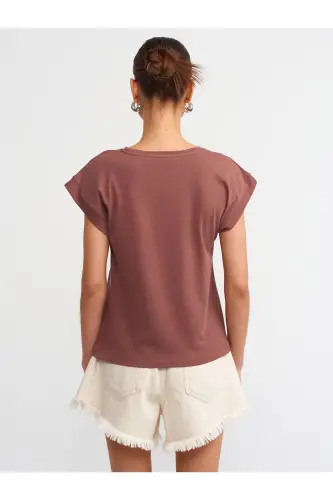 3504 Cycling Collar T-shirt - Brown - 3