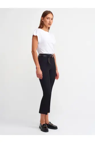 3504 Велосипедный воротник из гребенного хлопка, футболка, белая - WHİTEE - 3