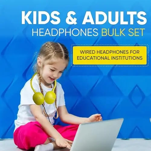 1000 Pack Bulk Wired On-Ear Rubber Headphones with 3.5mm Connector, Multi - BULKTECH (1)