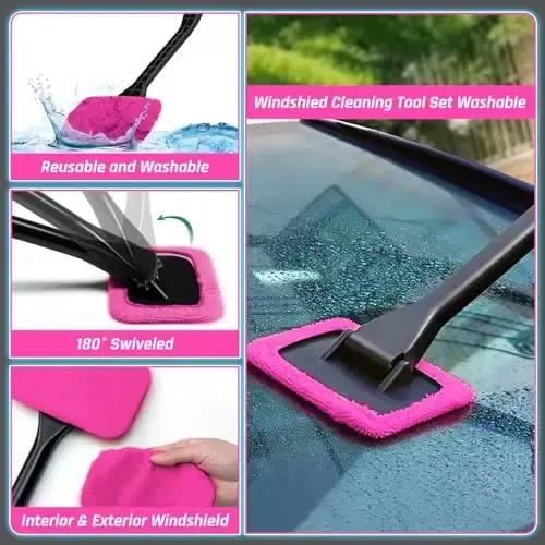 35PCS Car Detailing Kit Interior Cleaner with High Power Handheld Vacuum,Car Wash kit with Detailing Brush Set,Car Interior Detailing Kit,Pink Car Accessories for Motorcycle,Cars Gifts for Women - 4