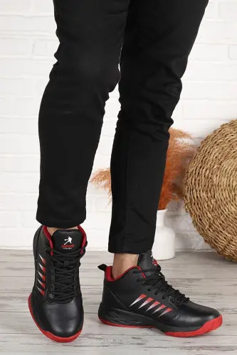 (36-45 RAQAM) 27800 Ortopedik Unisex Basketbol Oyoq Kiyimi-QORA - 1