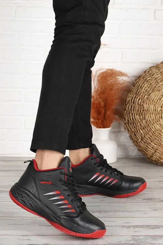(36-45 RAQAM) 27800 Ortopedik Unisex Basketbol Oyoq Kiyimi-QORA - 2
