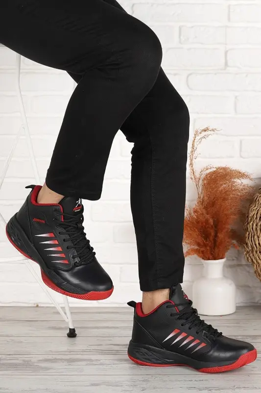 (36-45 RAQAM) 27800 Ortopedik Unisex Basketbol Oyoq Kiyimi-QORA - 3