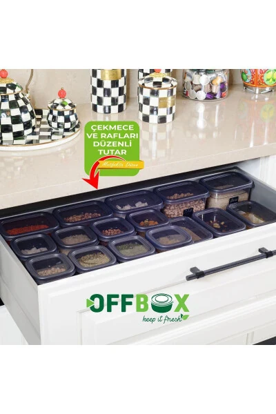 36 Adet 72 Parça 0,55-1,2-1,7 Litre Kare Erzak Bakliyat Saklama Kabı Seti 40 Etiket Hediyeli-ANTRASİT - 6