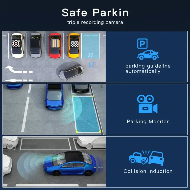 360° Dash Cam Oldin va Orqa Ichki,LOFOV 4 Kanal Kamera FHD 1080P,Oldin Chap O'ng va Orqa,64GB SD Karta Bepul,Avtomobillar Uchun Multi-Ch Dash Kamera,Qora Quti Trafik Rekorder,Tungi Ko'rish,24 soatlik To'xtash Rejimi - 5