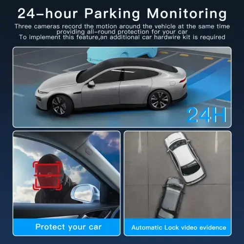 360° Dash Cam Oldin va Orqa Ichki,LOFOV 4 Kanal Kamera FHD 1080P,Oldin Chap O'ng va Orqa,64GB SD Karta Bepul,Avtomobillar Uchun Multi-Ch Dash Kamera,Qora Quti Trafik Rekorder,Tungi Ko'rish,24 soatlik To'xtash Rejimi - 12