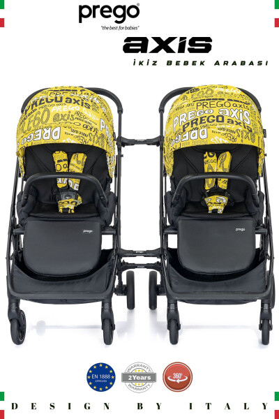 360 Degree Rotating Dual Direction Separable and Connectable Twin Stroller - PREGO