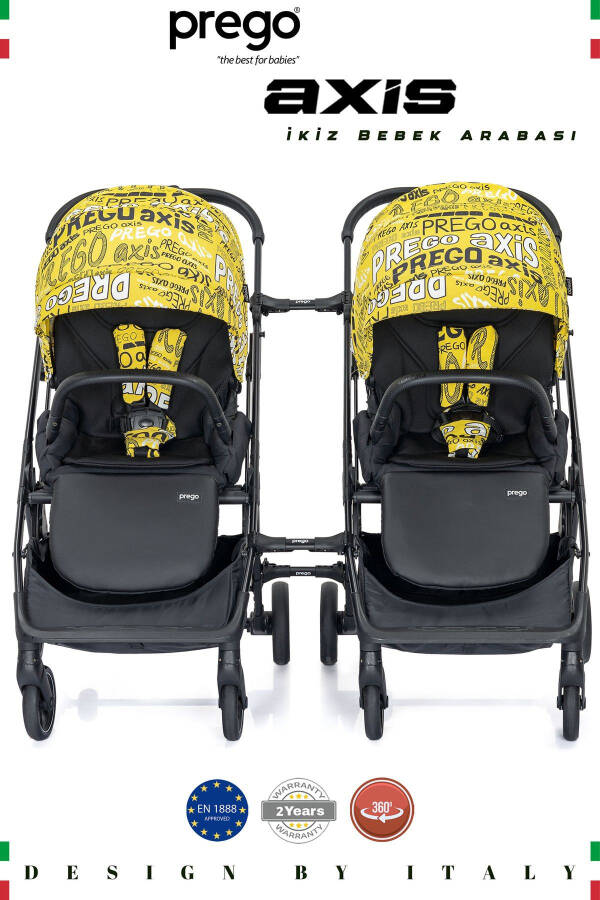 360 Degree Rotating Dual Direction Separable and Connectable Twin Stroller - 1