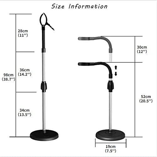 360 Degree Rotating Lazy Hair Dryer Stand with Heavy Base, Adjustable Height Hands-Free Blow Dryer Holder for Countertop - Amersis