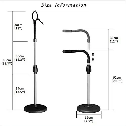 360 Degree Rotating Lazy Hair Dryer Stand with Heavy Base, Adjustable Height Hands-Free Blow Dryer Holder for Countertop - 1