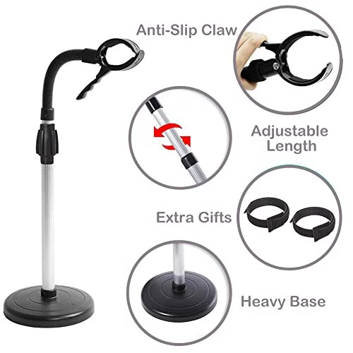 360 Degree Rotating Lazy Hair Dryer Stand with Heavy Base, Adjustable Height Hands-Free Blow Dryer Holder for Countertop - Amersis (1)