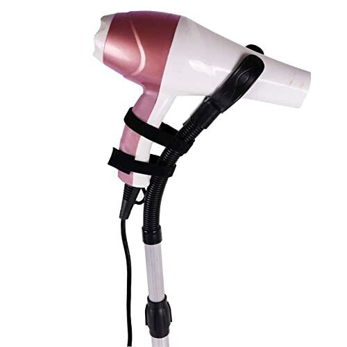 360 Degree Rotating Lazy Hair Dryer Stand with Heavy Base, Adjustable Height Hands-Free Blow Dryer Holder for Countertop - 4