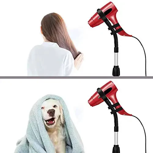 360 Degree Rotating Lazy Hair Dryer Stand with Heavy Base, Adjustable Height Hands-Free Blow Dryer Holder for Countertop - 5