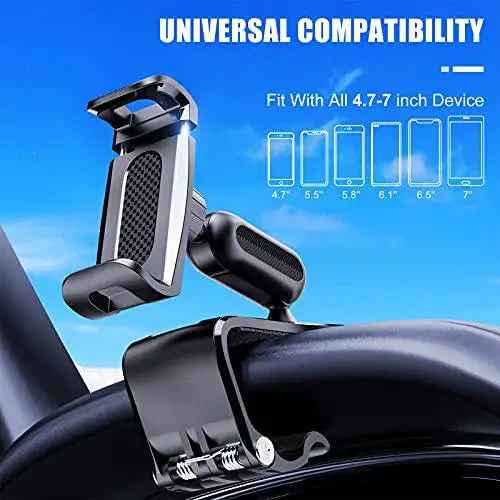 360 Degree Rotation Dashboard Cell Phone Holder for Car Clip Mount Stand Suitable for 4 to 7 inch Smartphones (Black) - 2