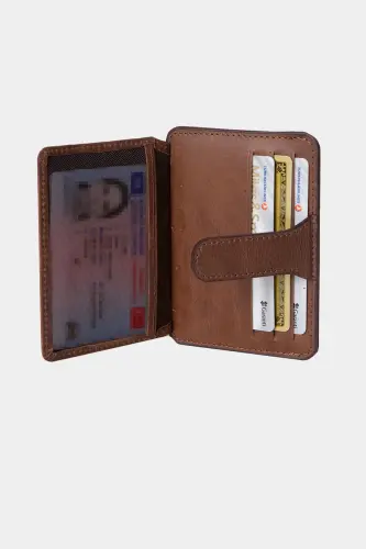 3607 Genuine Leather Slim Horizontal Cardholder Crazy Coffee-Crazy Coffee - 6