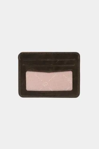 3607 Genuine Real Leather Women Men Card Holder Wallet Antique Green-Crazy Green - GRANDE (1)