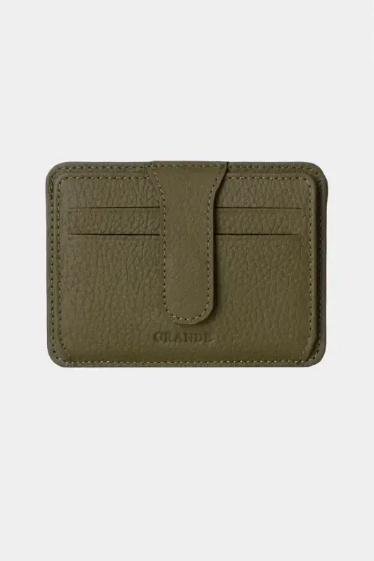 3607 Genuine Real Leather Women Men Card Holder Wallet Green-Natural Green - 1