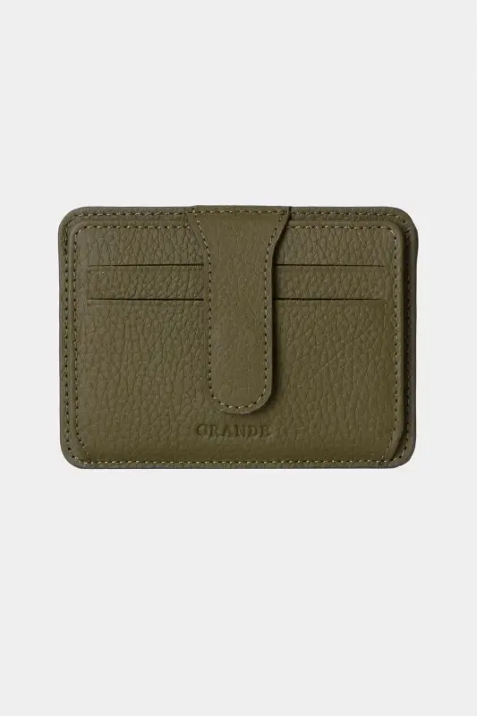 3607 Genuine Real Leather Women Men Card Holder Wallet Green-Natural Green - GRANDE