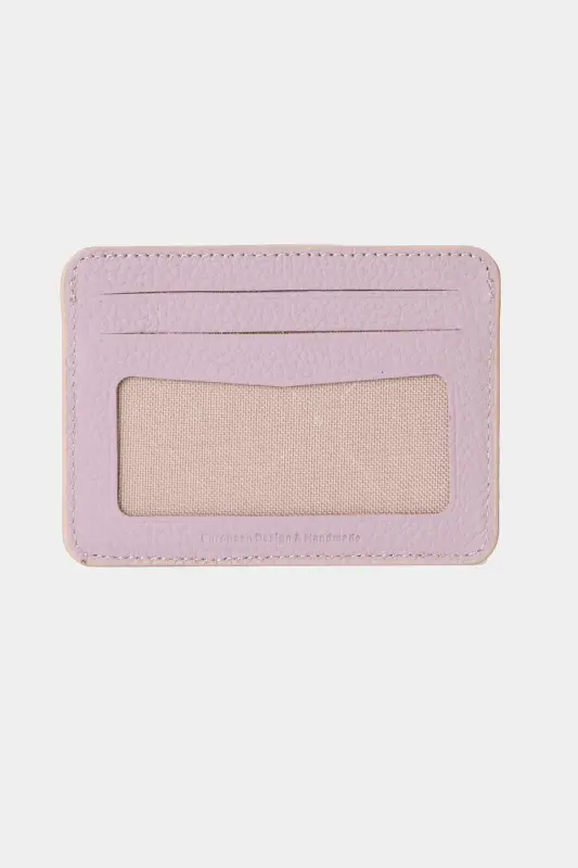 3607 Genuine Real Leather Women Men Card Holder Wallet Lilac-Flother Lilac - 2