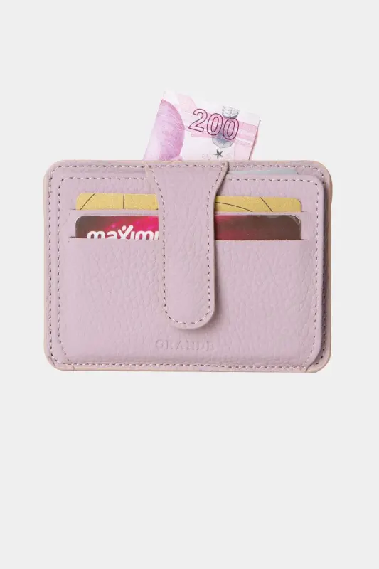 3607 Genuine Real Leather Women Men Card Holder Wallet Lilac-Flother Lilac - 4