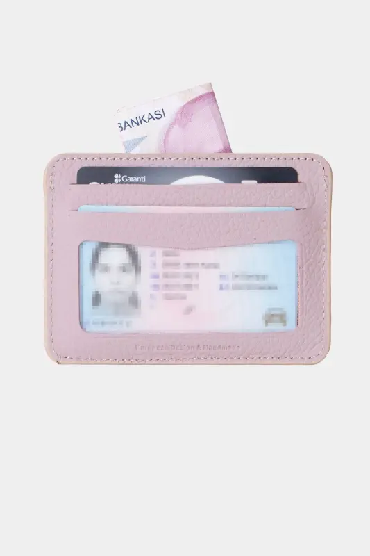 3607 Genuine Real Leather Women Men Card Holder Wallet Lilac-Flother Lilac - 5