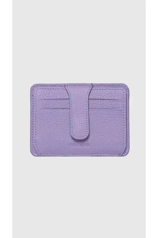 3607 Genuine Real Leather Women Men Card Holder Wallet Lilac-Flother Lilac - 1