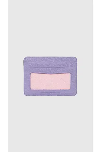 3607 Genuine Real Leather Women Men Card Holder Wallet Lilac-Flother Lilac - GRANDE (1)