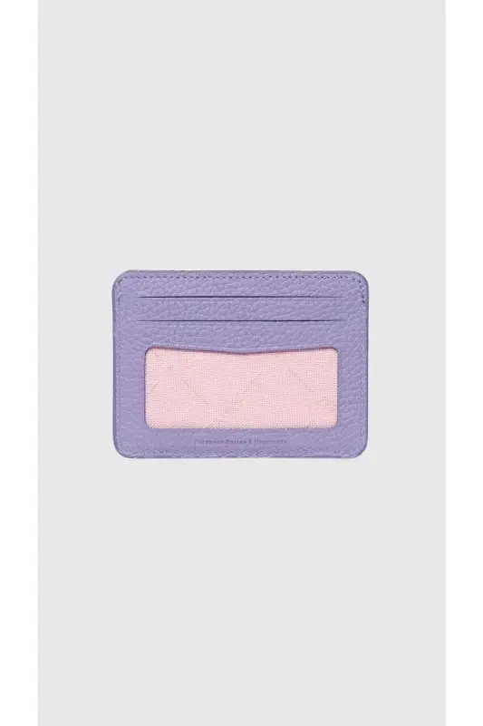 3607 Genuine Real Leather Women Men Card Holder Wallet Lilac-Flother Lilac - 2
