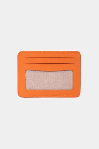 3607 Genuine Real Leather Women Men Card Holder Wallet Orange-Natural Orange - GRANDE (1)