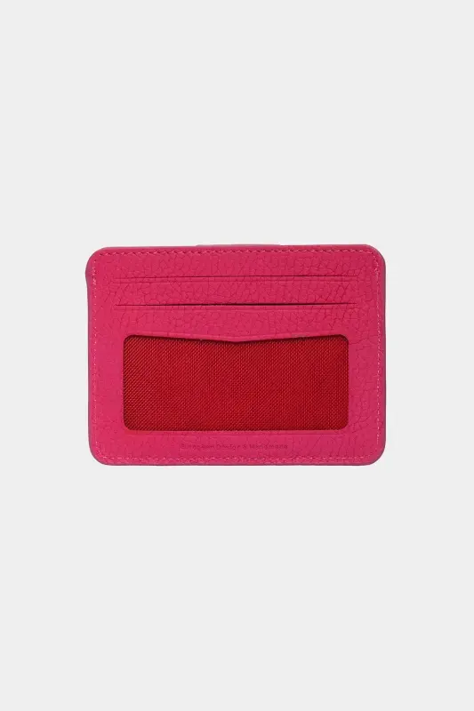 3607 Genuine Real Leather Women Men Card Holder Wallet Pink-Flother Pink - 2