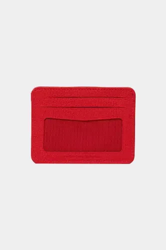 3607 Genuine Real Leather Women Men Card Holder Wallet Red-Natural Red - GRANDE (1)