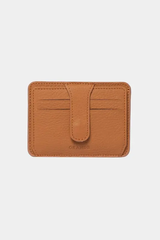 3607 Genuine Real Leather Women Men Card Holder Wallet Tan-Flother Tan - 1