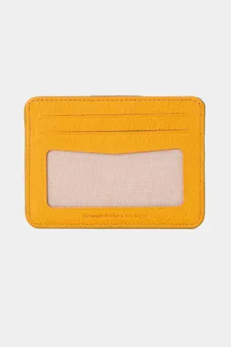 3607 Genuine Real Leather Women Men Card Holder Wallet Yellow-Flother Yellow - GRANDE (1)