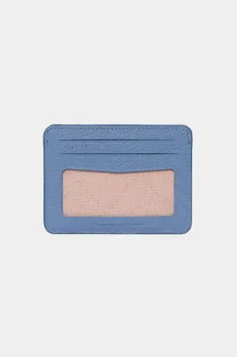 3607 Genuine Real Leather Women Men Cardholder Wallet Baby Blue-Natural Ice Blue - GRANDE (1)