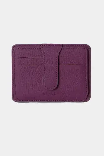 3607 Genuine Real Leather Women Men Cardholder Wallet Purple-Natural Purple - 1