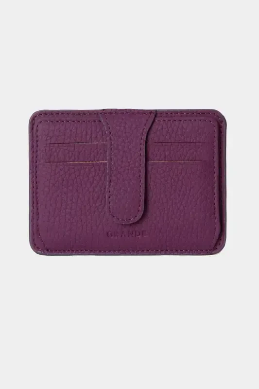 3607 Genuine Real Leather Women Men Cardholder Wallet Purple-Natural Purple - 1