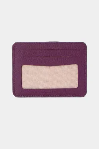 3607 Genuine Real Leather Women Men Cardholder Wallet Purple-Natural Purple - GRANDE (1)