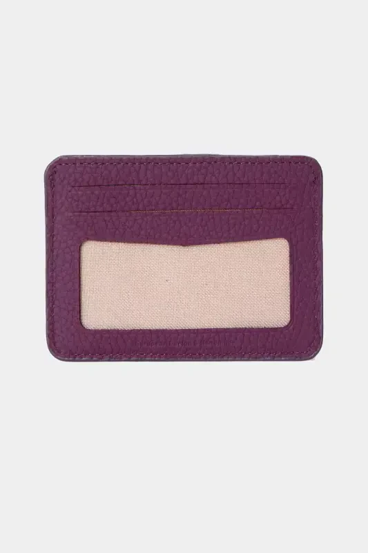 3607 Genuine Real Leather Women Men Cardholder Wallet Purple-Natural Purple - 2